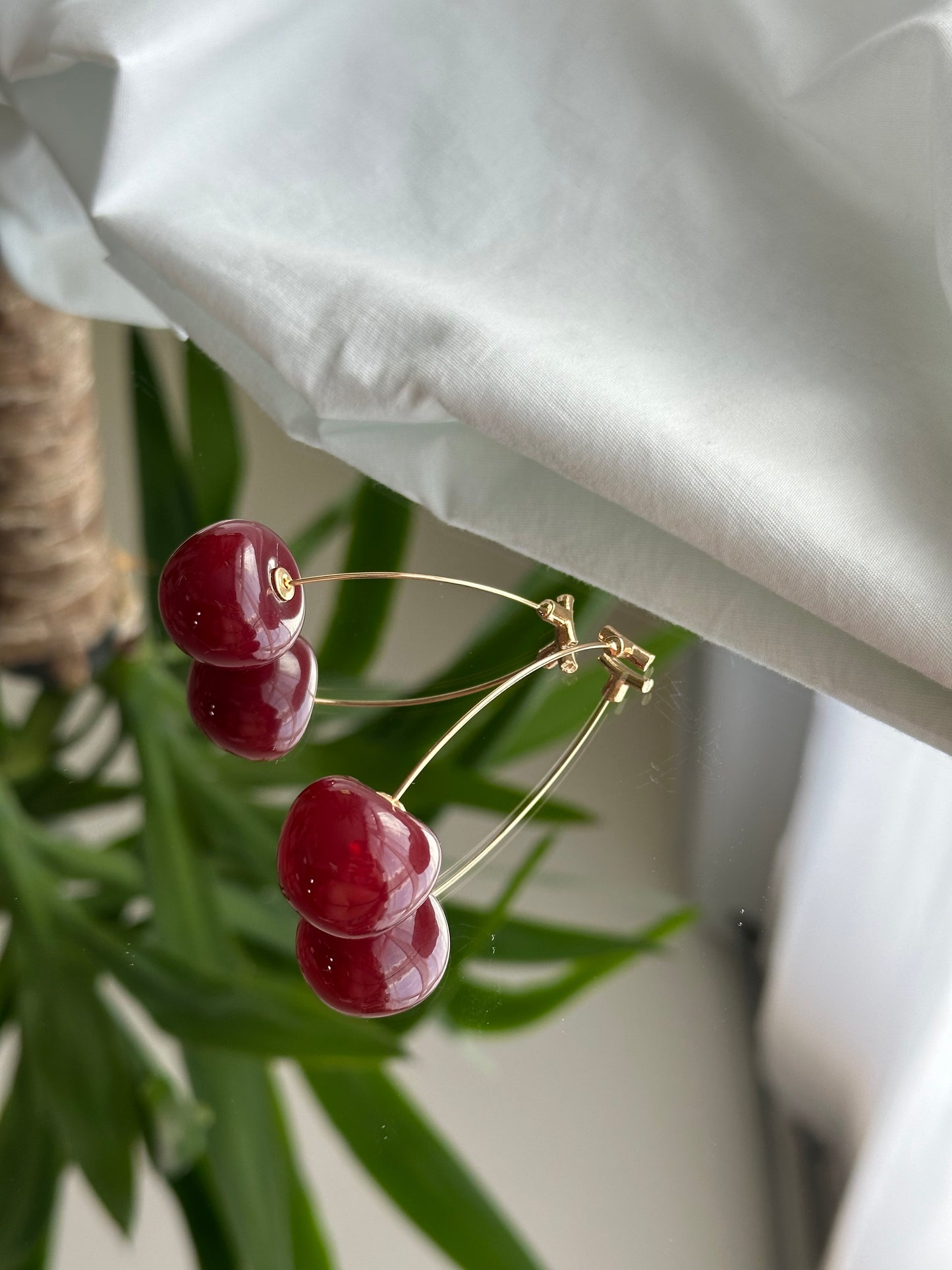 Boucles d'oreilles cerise