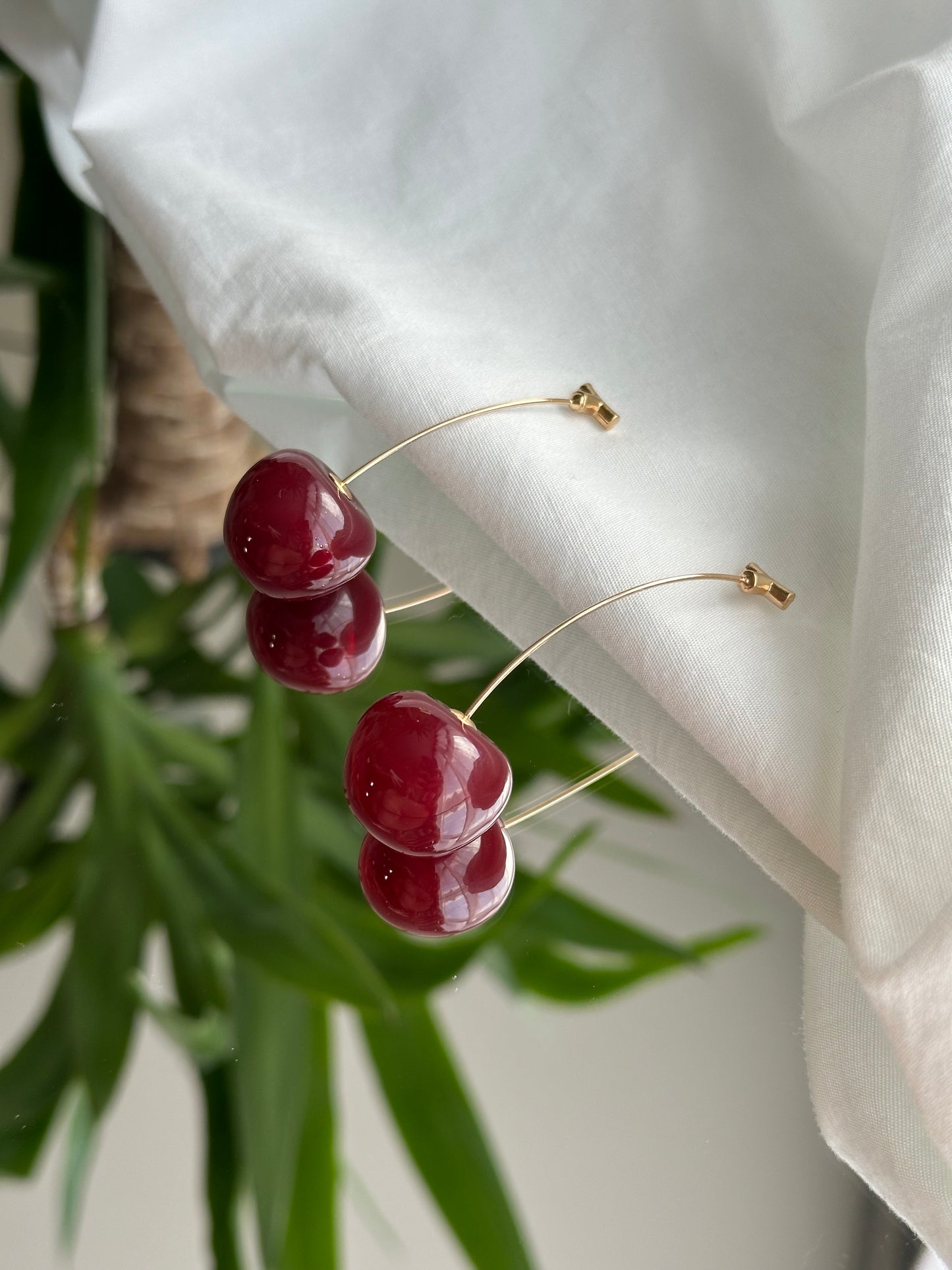 Boucles d'oreilles cerise