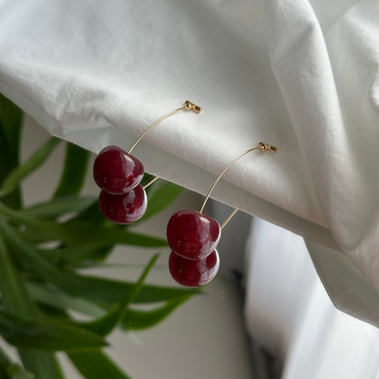 Boucles d'oreilles cerise