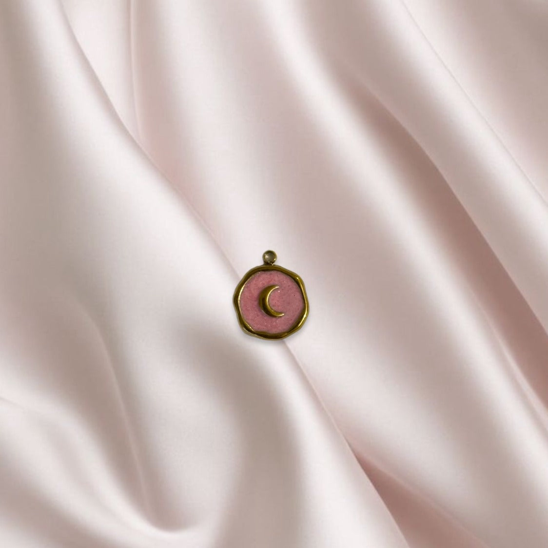 Golden moon pink background- Charms