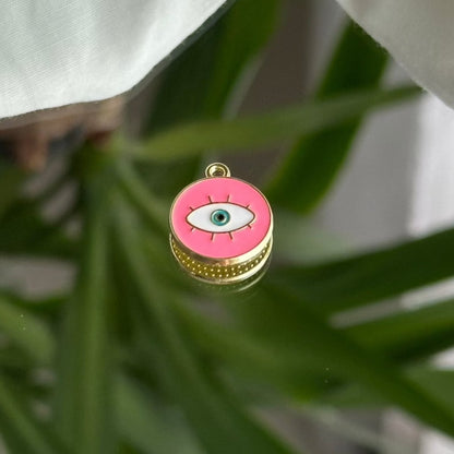 White eye on pink background- Charm