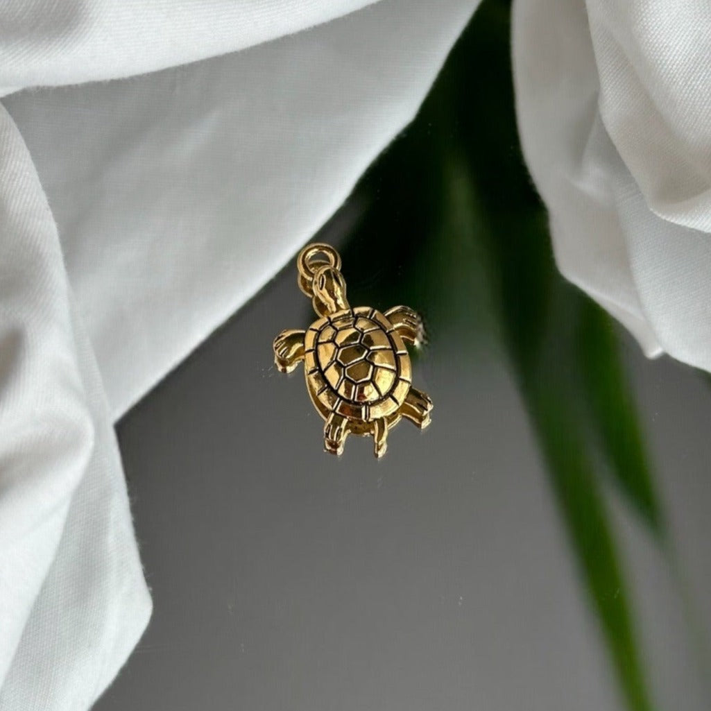 Large Golden Turtle- Charm