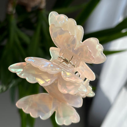 Pearly white butterfly clip