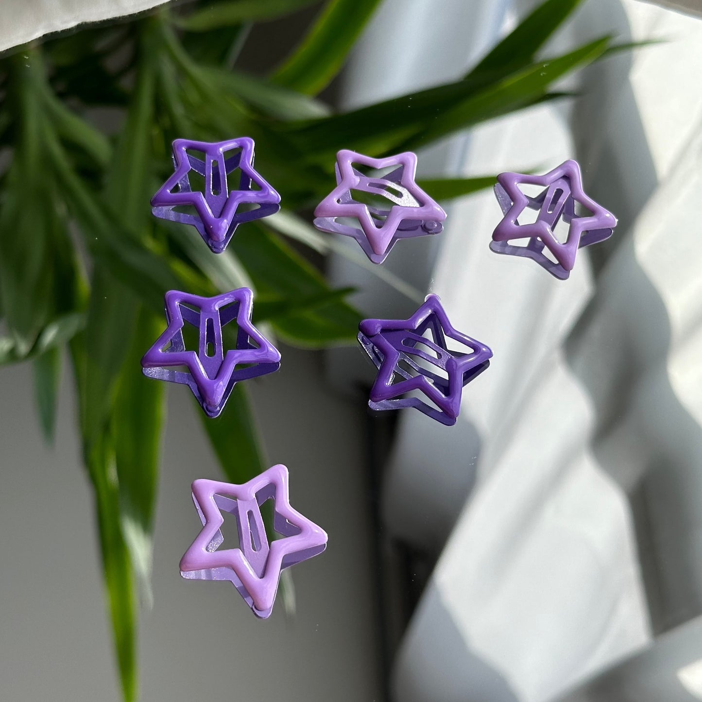 Barrettes étoiles mauves