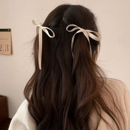 Barrettes noeuds beige