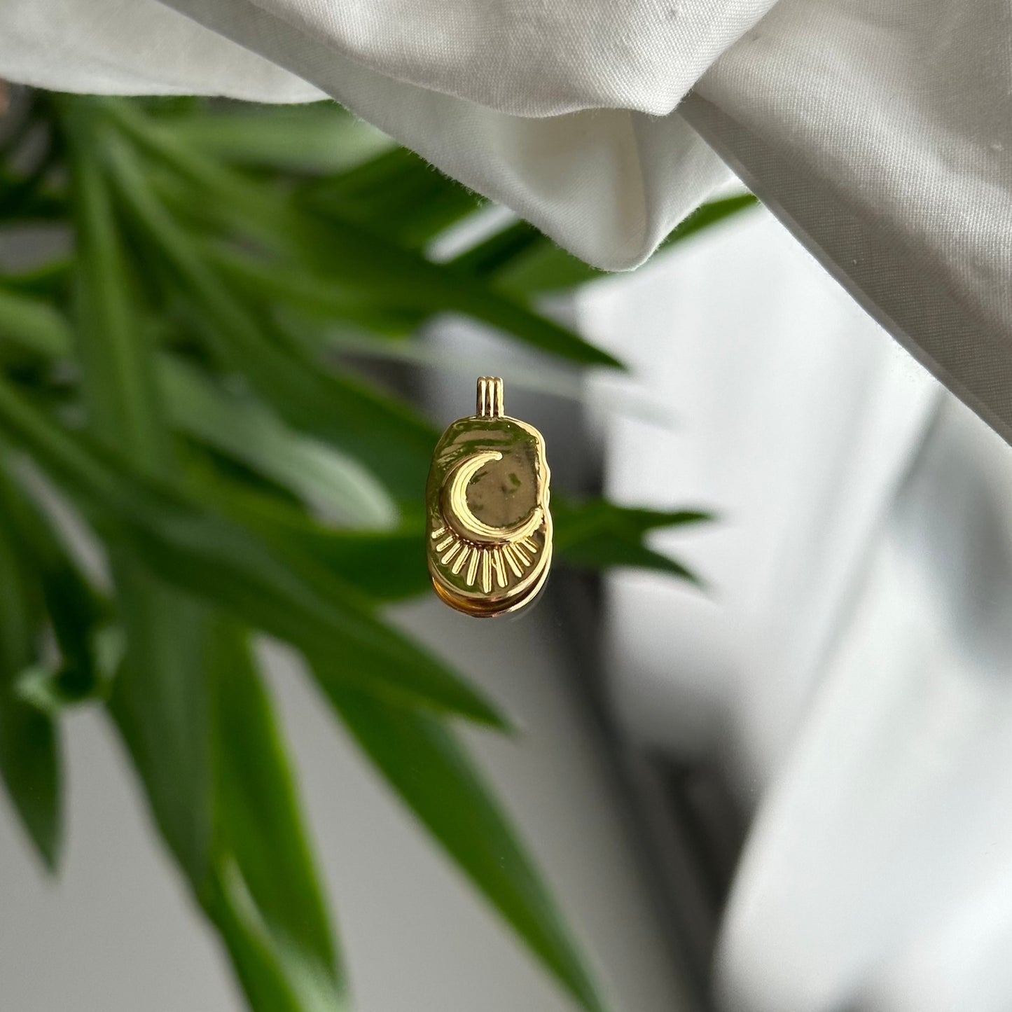 Gold Moon Locket - Charm