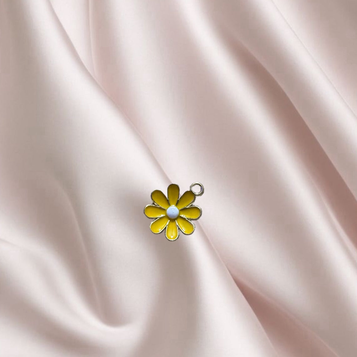 Yellow flower white center- Charm