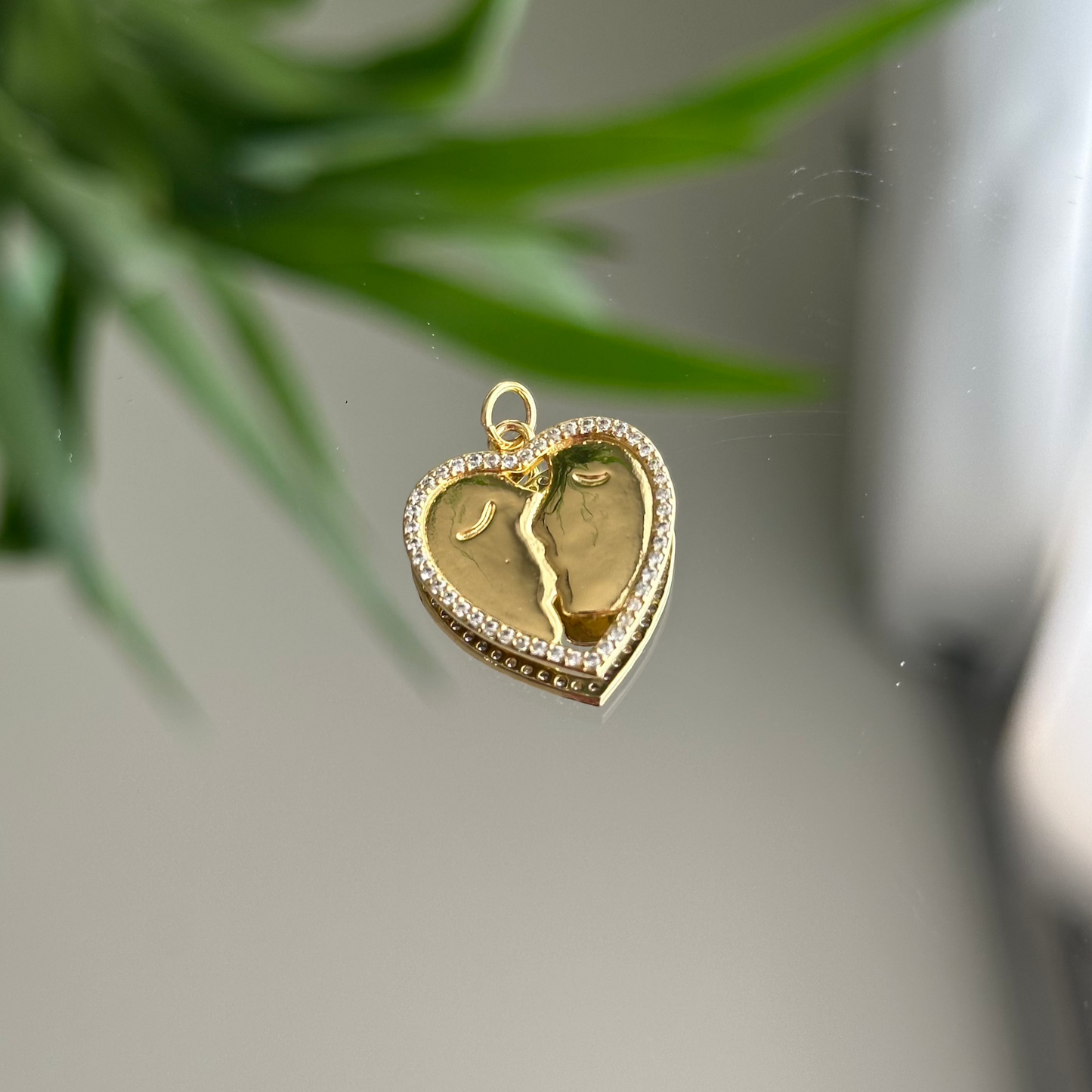 Heart ornament colorful diamonds- Charm