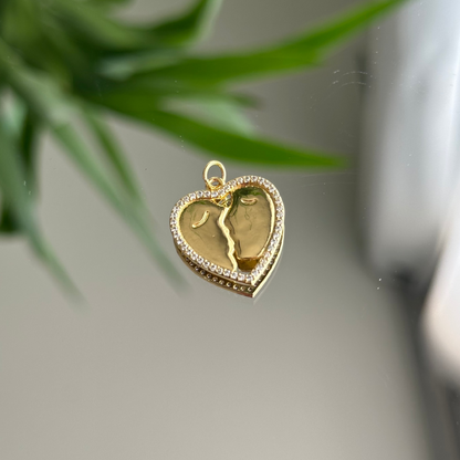 Heart ornament colorful diamonds- Charm