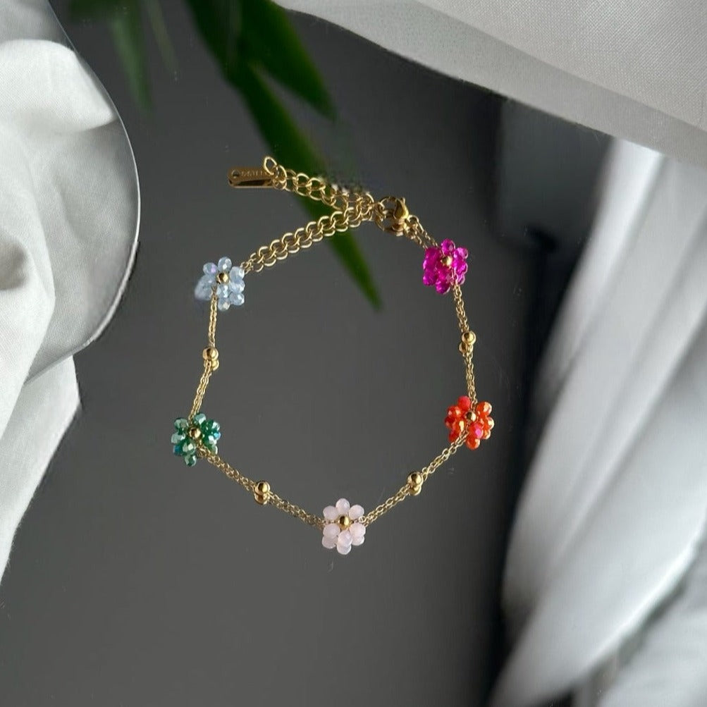 Pulsera pequeñas flores de colores