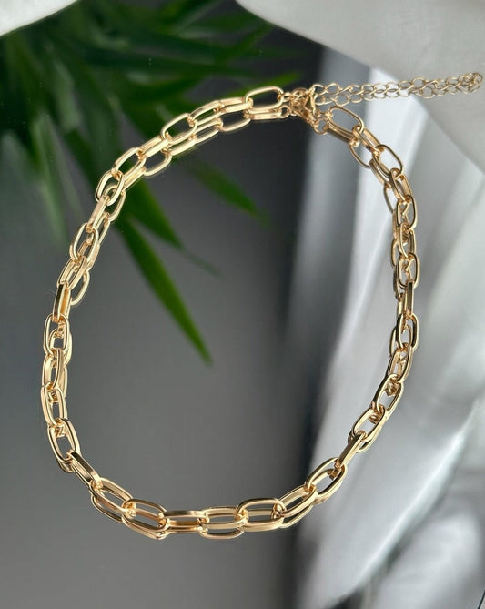 Adjustable gold stainless steel clavicle chain- Chain